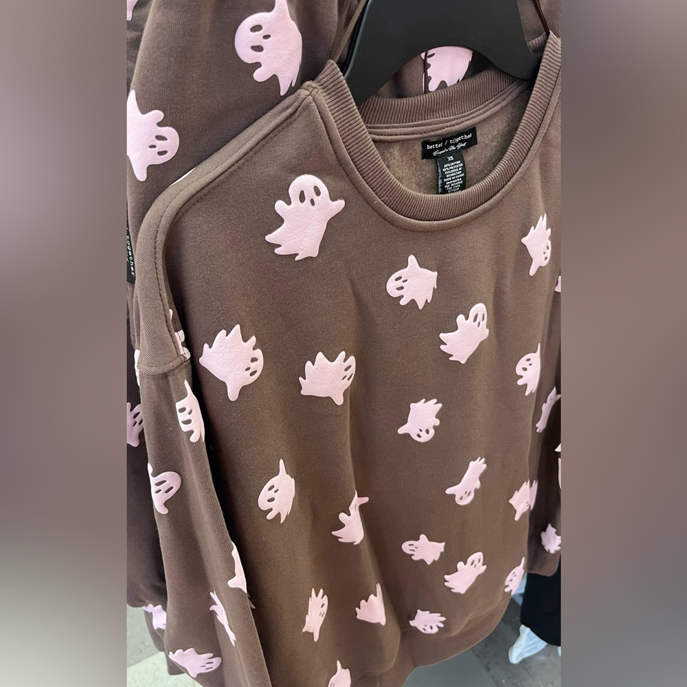 Brand new better together pink ghost short and sweatshirt set